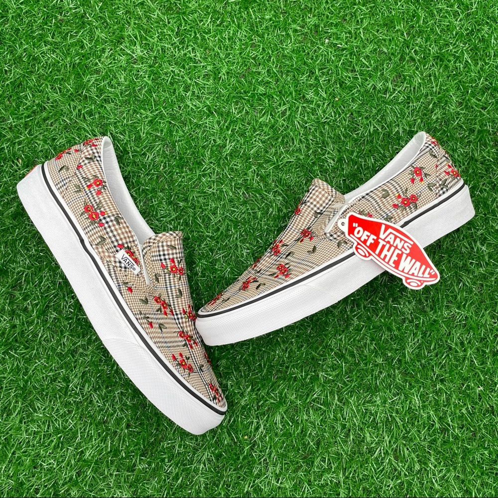 Vans Classic Slip On Glen Plaid Floral - Picture 5 of 7